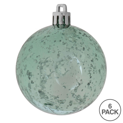 Vickerman 4" Sea Foam Shiny Mercury Ball Ornament 6 per Bag