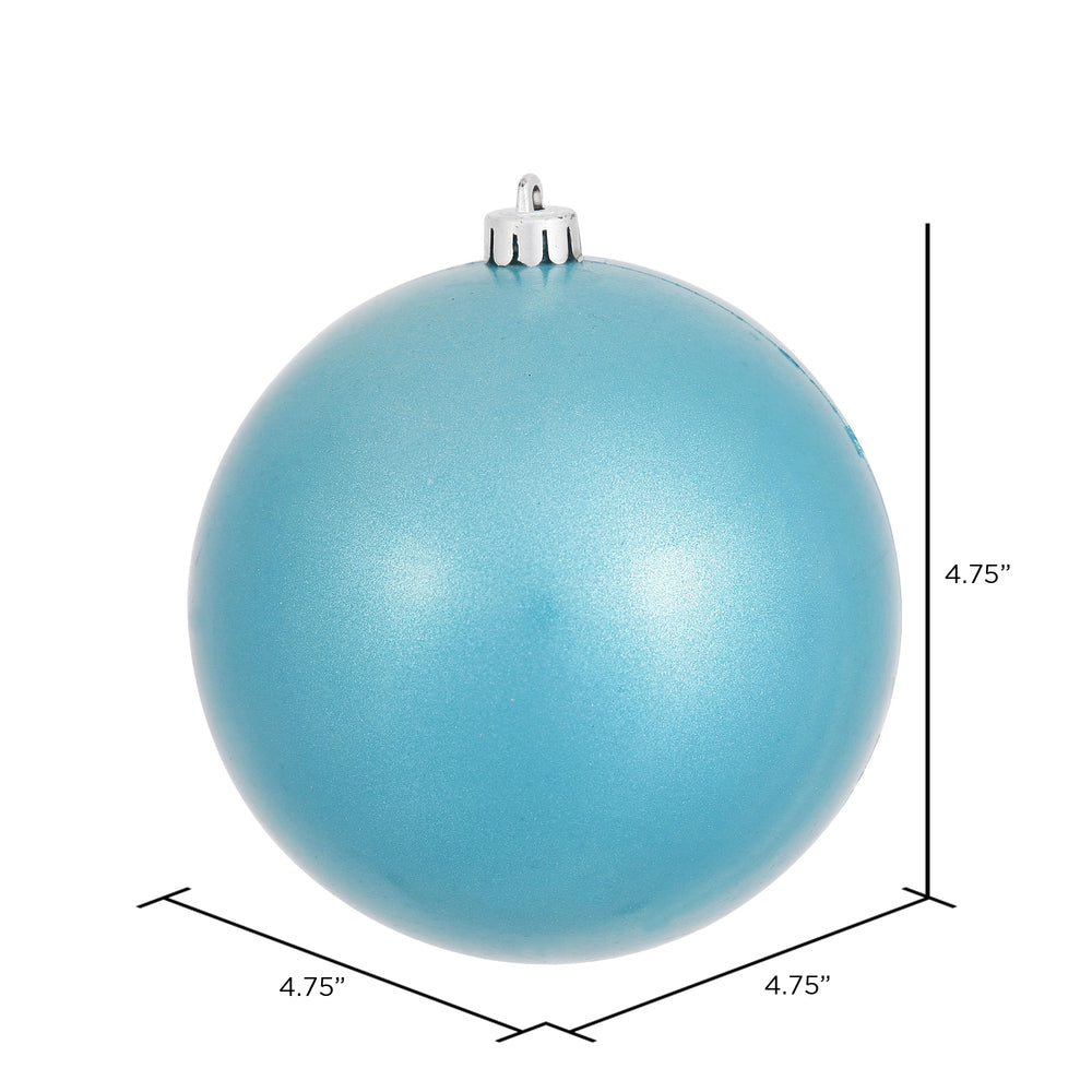 Vickerman 4.75" Turquoise Candy Ball Ornament 4 per Bag