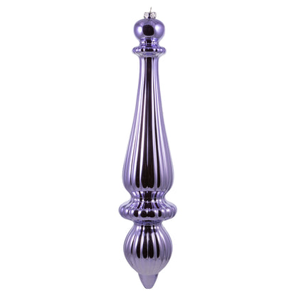 Vickerman 14" Lavender Shiny Finial Drop Christmas Ornament UV Treated with Drilled and Wired Cap 2 per bag