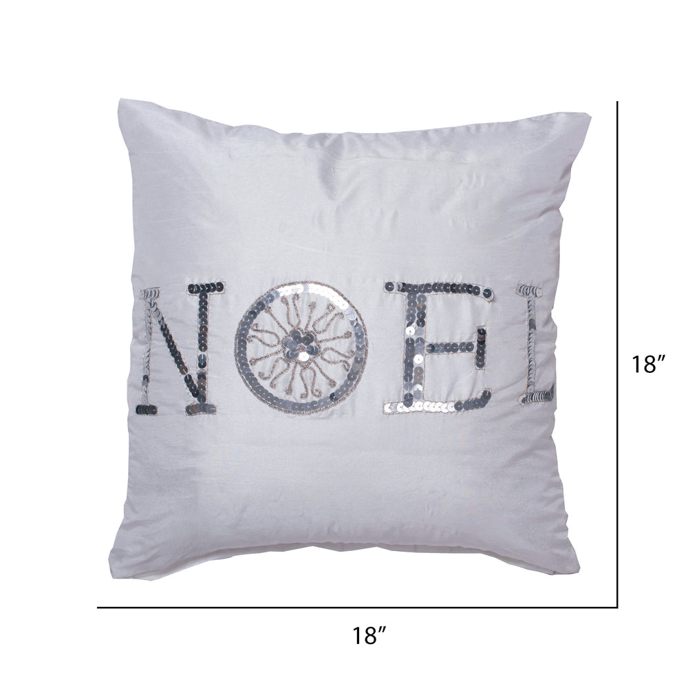 Vickerman Decorative 18" x 18" Sequin Noel Pillow