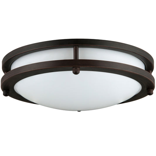 Sunlite 12-Inch LED Decorative Flush Mount Ceiling Light Fixture, 36 Watts (120W Equiv.), 1300-1630 Lumens, Color Selectable 27K/30K/35K/40K/50K, Dimmable, 120 Volts, ETL Listed, Double Band