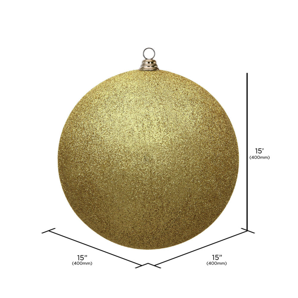 Vickerman 15.75" Gold Glitter Ball Ornament