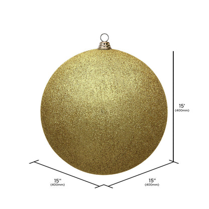 Vickerman 15.75" Gold Glitter Ball Ornament