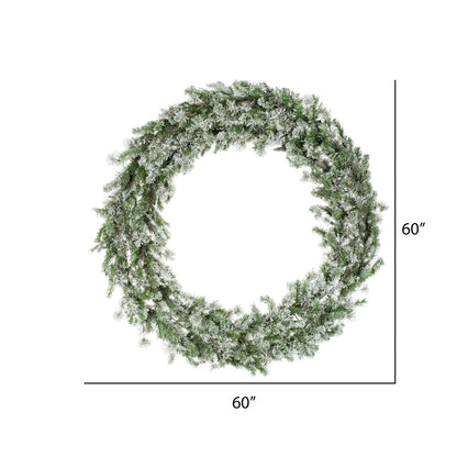 Vickerman 60" Flocked Kiana Artificial Christmas Wreath Warm White Dura-Lit® LED Mini Lights