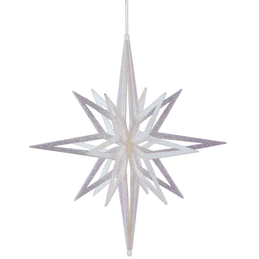 Vickerman 16" White Iridescent Star Christmas Ornament