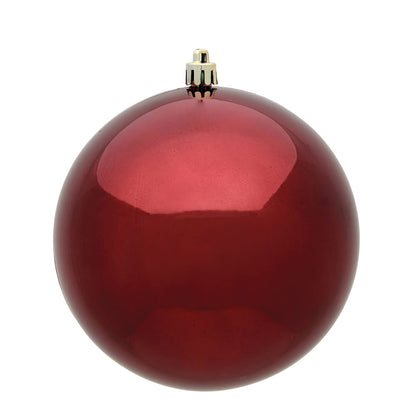 Vickerman 4" Burgundy Shiny Ball Ornament 6 per Bag