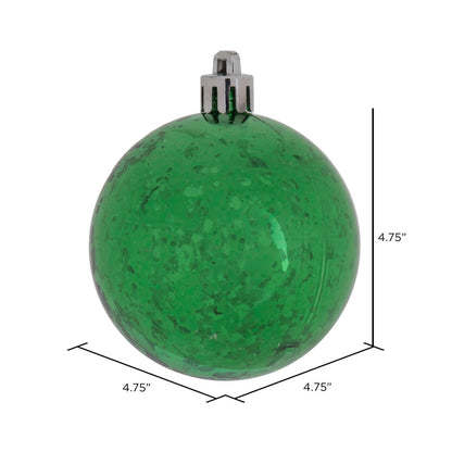 Vickerman 4.75" Green Shiny Mercury Ball Ornament 4 per Bag