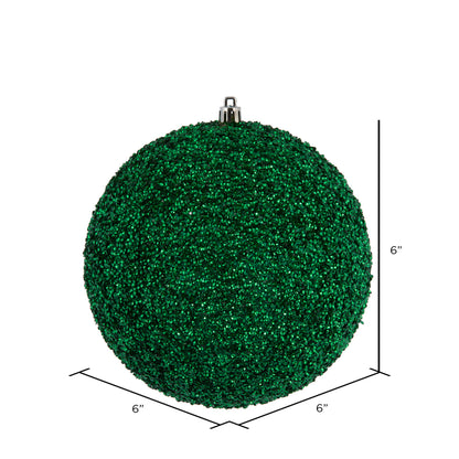 Vickerman 6" Seafoam Green Beaded Ball Ornament 4 per Bag