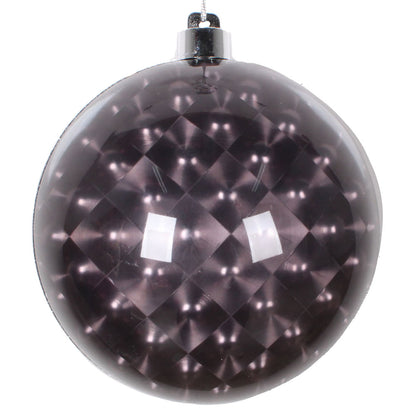 Vickerman 6" Black Glitter Reflector Ornament 2/Bag. These ornaments feature a reflective effect with a glitter stripe accent. They are the perfect addition to any holiday decorating project. Includes 2 pieces per pack.