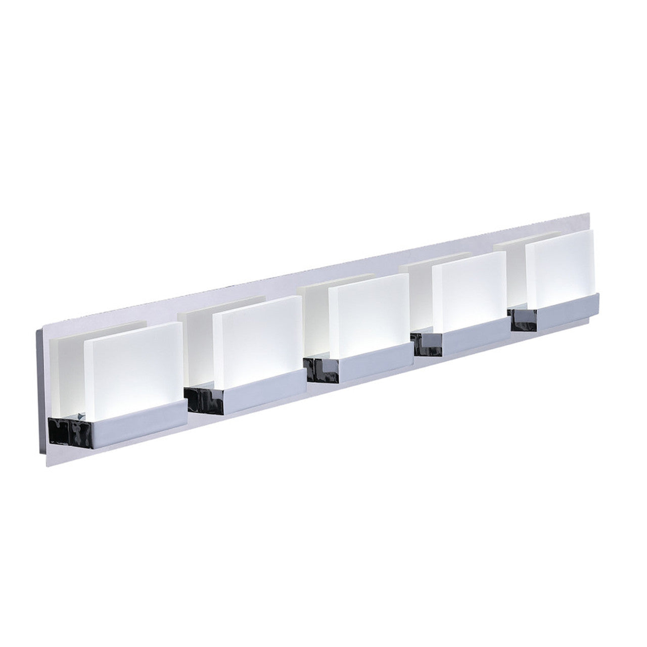 ASD Lighting LED Vanity 5-light 28W 120V CCT Selectable 3000/4000/5000K Dimmable Chrome ETL