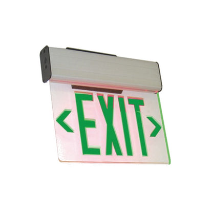 Westgate LED Edgelit Exit Sign W. B/C Single Face Univ 120/277V Red Letter, Clear Panel, Aluminum Housing, LED Exit & Emergency Lighting, 4.5W