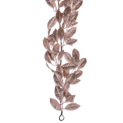 Vickerman 6' Café Latte Artificial Gardenia Glitter Garland.
