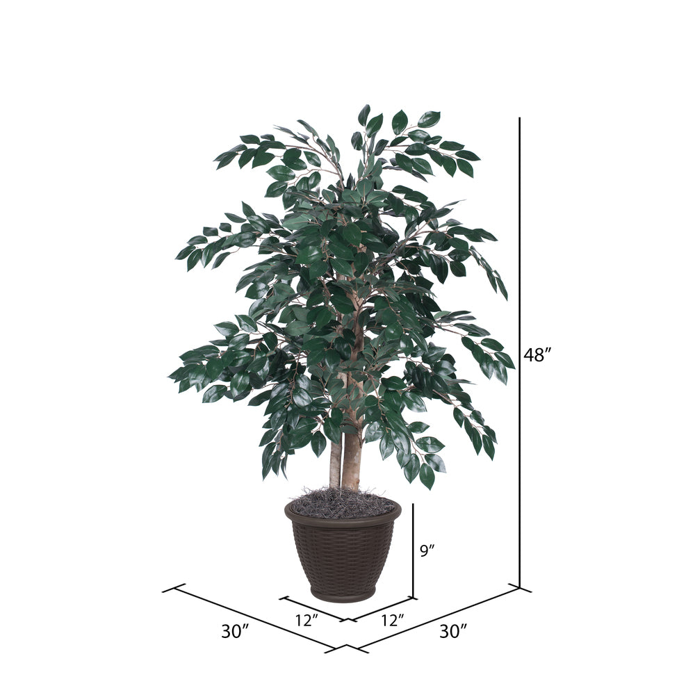 Vickerman 4' Artificial Sakaki Bush Rattan Basket