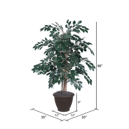 Vickerman 4' Artificial Sakaki Bush Rattan Basket