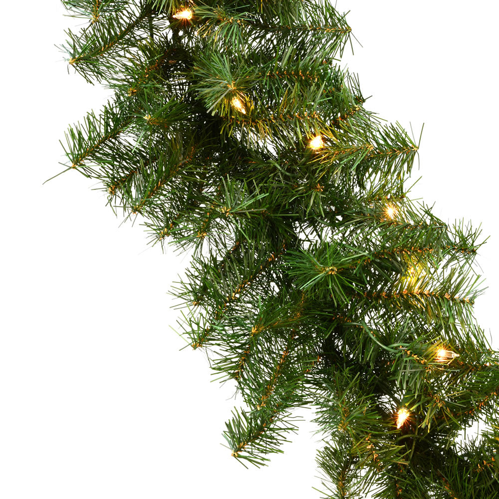 Vickerman 9' Canadian Pine Artificial Christmas Garland Clear Incandescent Mini Lights