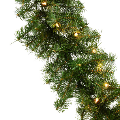 Vickerman 9' Canadian Pine Artificial Christmas Garland Clear Incandescent Mini Lights