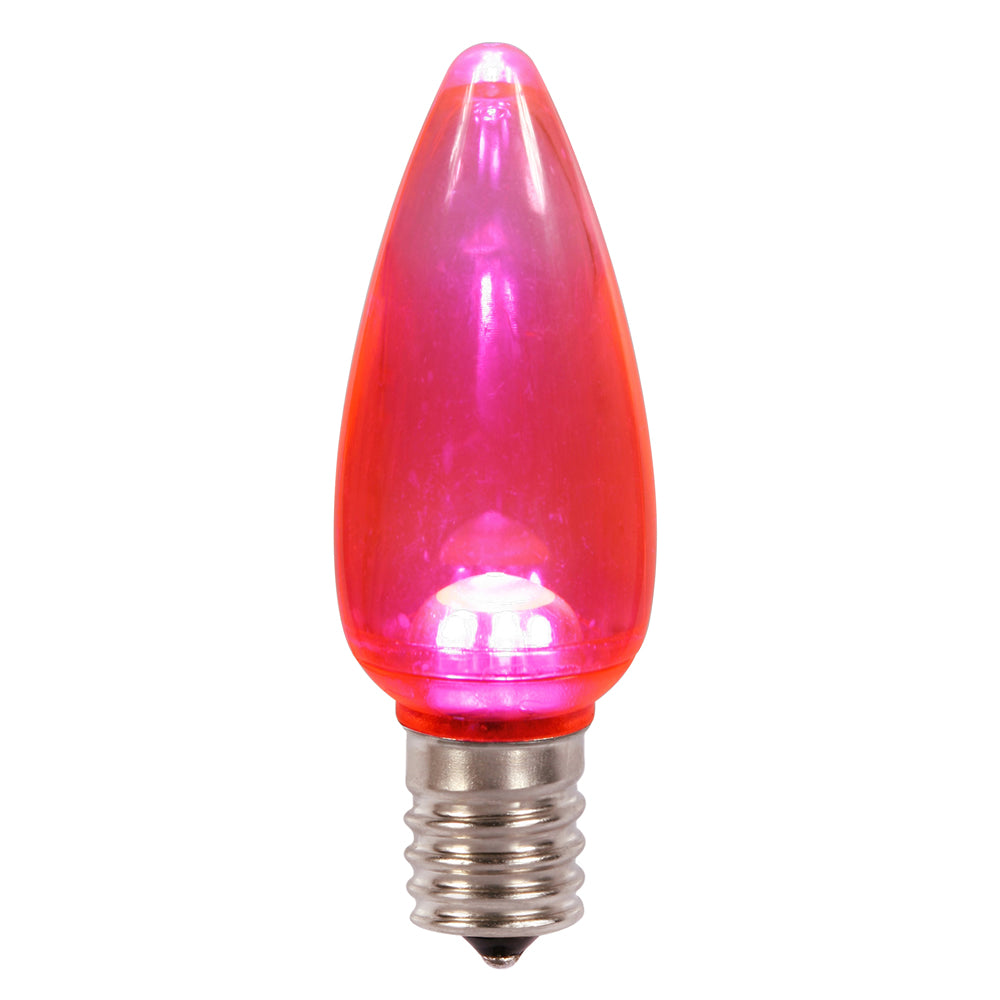 Vickerman C9 Transparent Plastic LED Pink Dimmable Bulb E17 Nickel Base 25 per bag