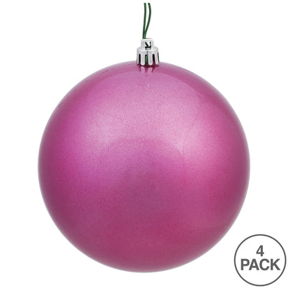 Vickerman 6" Mauve Candy Ball Ornament 4 per Bag