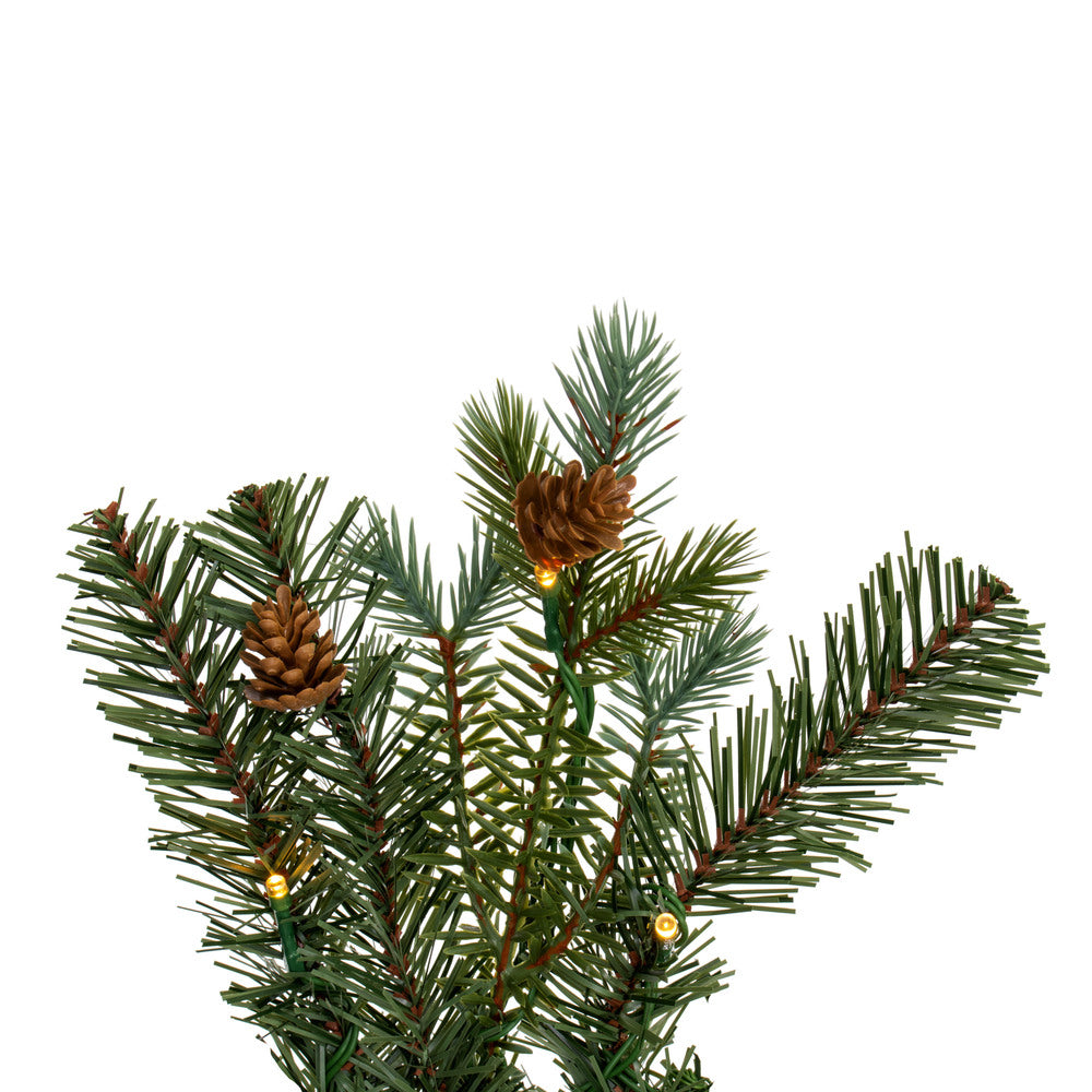 Vickerman 6' x 14" Blue Spruce Pine Cone Artificial Pre-Lit Garland Battery Operated Warm White LED Lights.