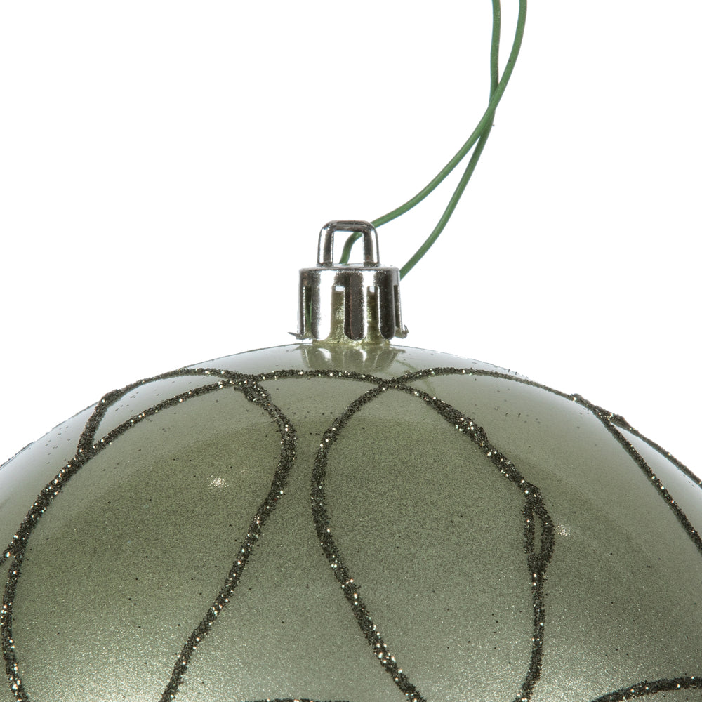 Vickerman 4.75" Wrought Iron Candy Ornament with Circle Glitter Pattern 4 per Bag