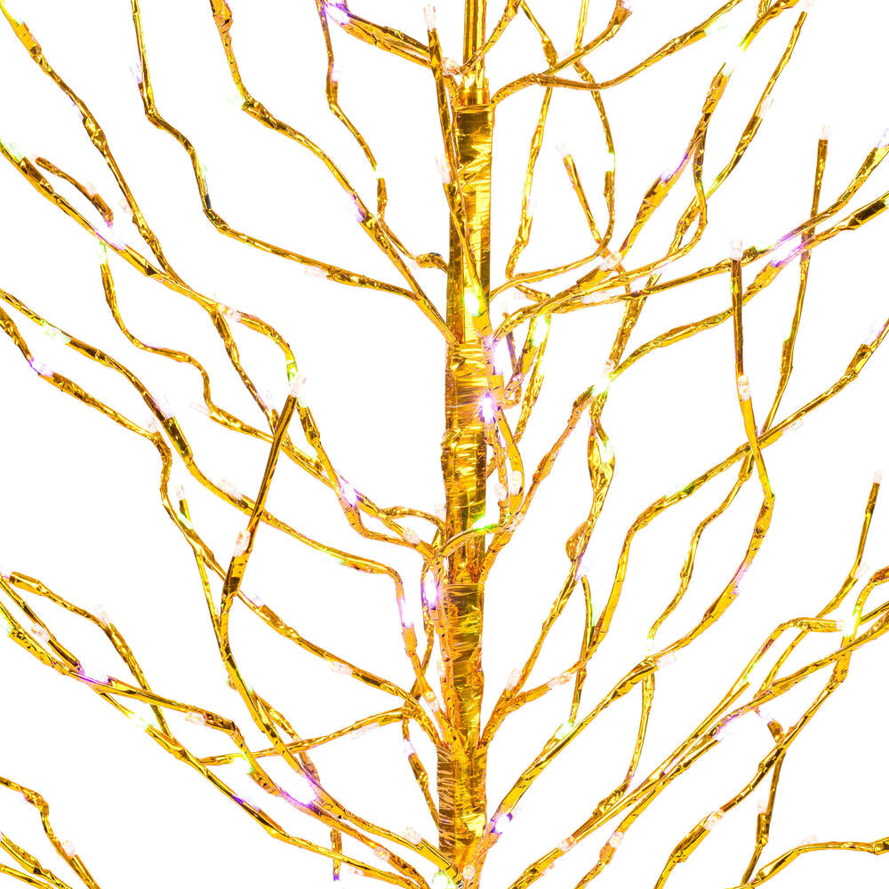 4' Gold Tree LED280 Twkl Pur-G0ld-Grn Lt