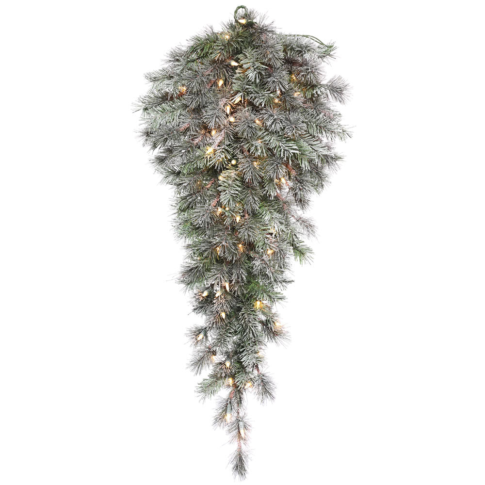 Vickerman 36" x 16" Frosted Lacey Artificial Christmas Teardrop Clear Dura-lit Incandescent Mini Lights