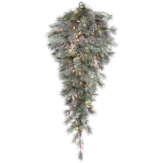 Vickerman 36" x 16" Frosted Lacey Artificial Christmas Teardrop Clear Dura-lit Incandescent Mini Lights