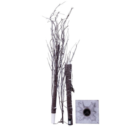 Vickerman 8' Brown Frosted Twig Tree Warm White 3mm Wide Angle LED lights