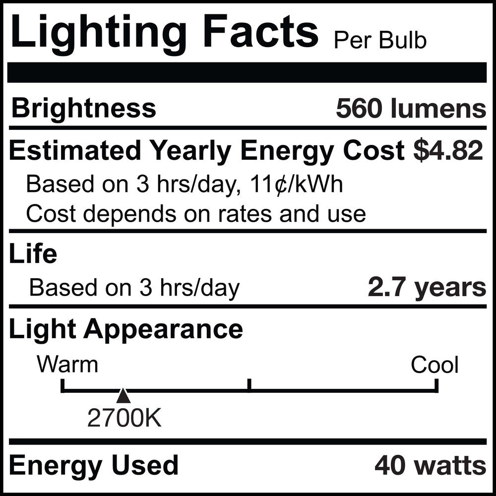 BULBRITE KRYPTON/XENON T3 CANDELABRA SCREW (E12) 40W DIMMABLE LIGHT BULB 2700K/WARM WHITE 2PK (473040)