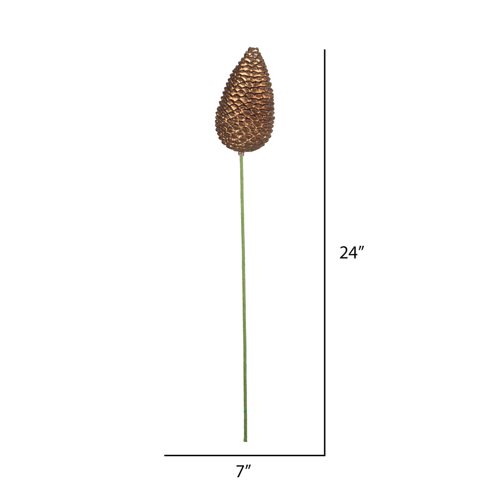 Vickerman 24" x 7" Mocha Matte Glitter Pinecone Aritificial Christmas Stick 4 per set