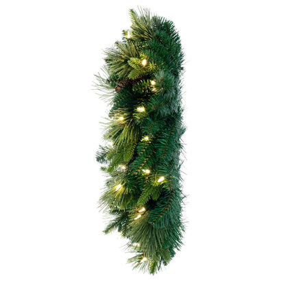 Vickerman 24" Emerald Mixed Fir Artificial Christmas Wreath with LED Warm White Lights