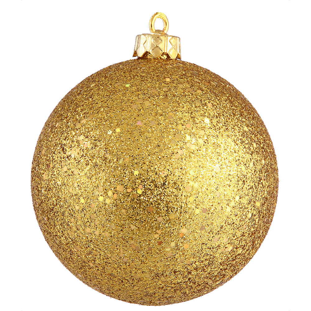 Vickerman 12" Antique Gold Sequin Ball Ornament