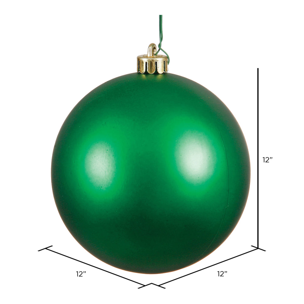 Vickerman 12" Green Matte Ball Ornament