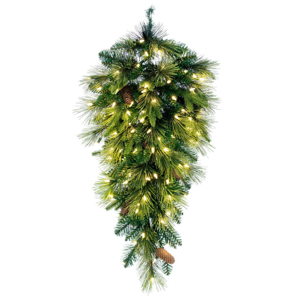 Vickerman 36" Emerald Mixed Fir Artificial Christmas Teardrop with Warm White LED Lights.