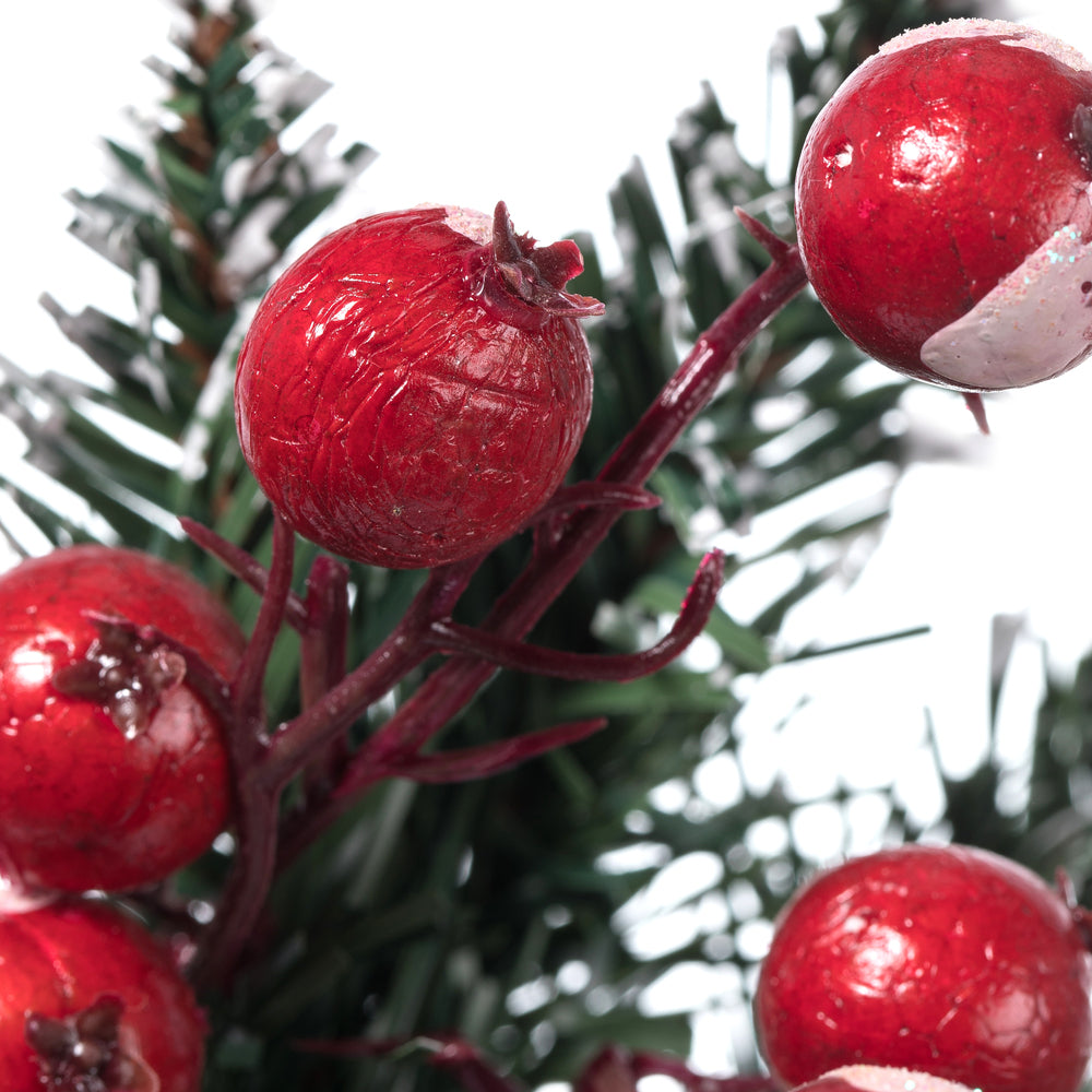 Vickerman 9' Snow Tipped Pine and Berry Artificial Christmas Garland Unlit