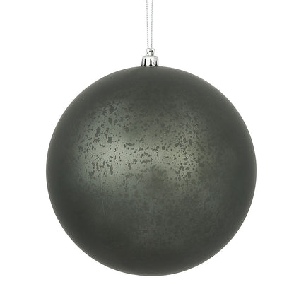 Vickerman 6" Pewter Matte Mercury Ball Ornament 4 per Bag