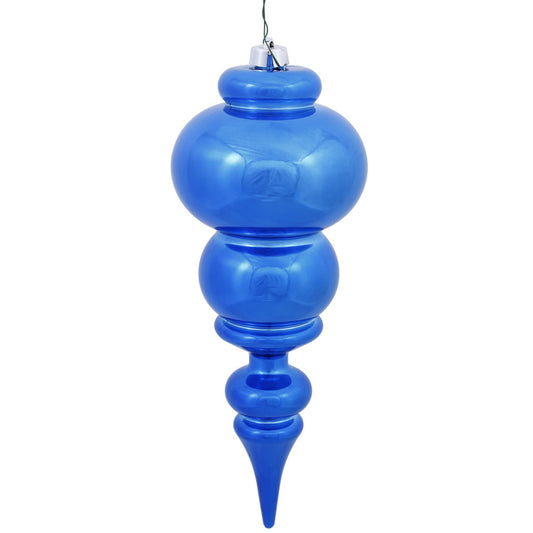 Vickerman 14" Blue Shiny Finial Ornament