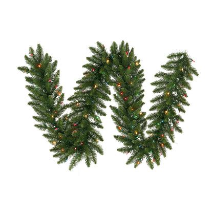 Vickerman 9' Camdon Fir Artificial Christmas Garland Multi-colored LED Mini Lights