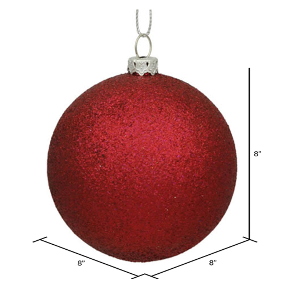 Vickerman 8" Wine Glitter Ball Ornament.