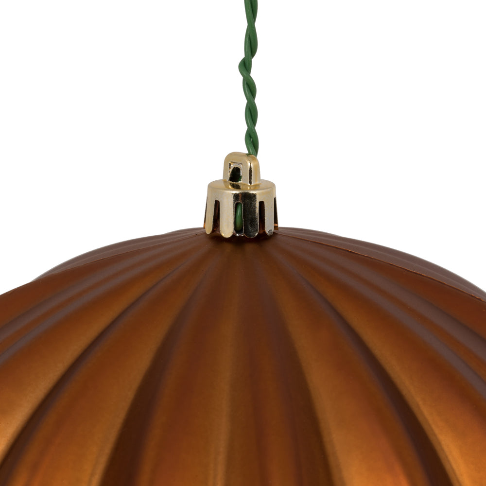 Vickerman 5.7" Copper Matte Onion Christmas Ornament UV treated Set of 3