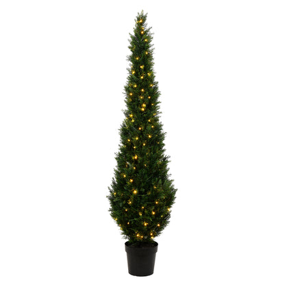 Vickerman 7' Artificial Potted Green Cedar Tree.