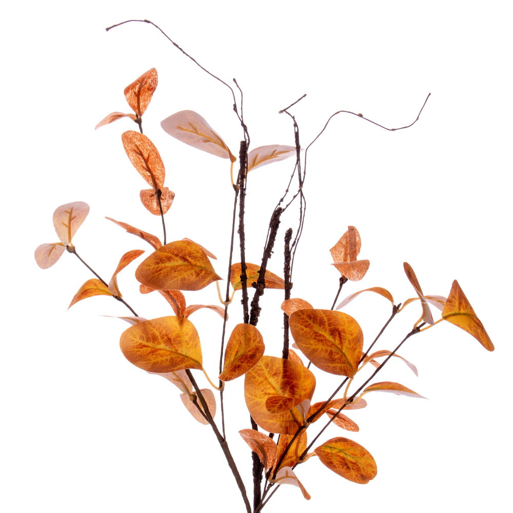 Vickerman 5' Orange Artificial Leaf Garland.