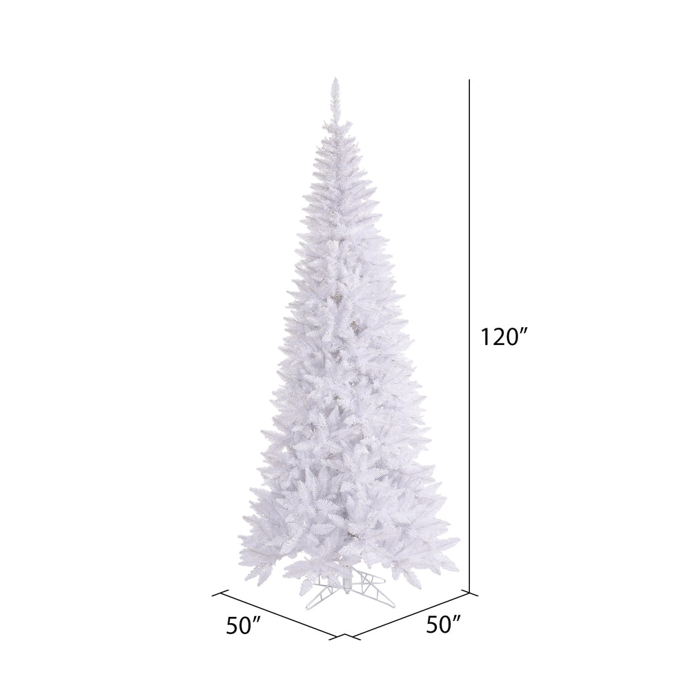 Vickerman 10' White Fir Slim Artificial Christmas Tree Unlit
