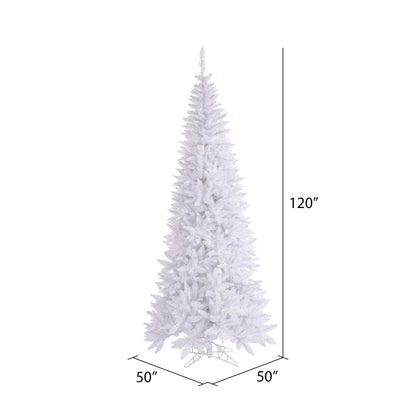 Vickerman 10' White Fir Slim Artificial Christmas Tree Unlit