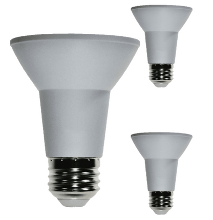 Damar PAR20 LED Long Neck Flood Light Bulb 5W 500 Lumen E26 Medium Base 4000K Cool White Ideal for Track & Recessed Spot Light Bulbs 120V CRI80 40° Beam Angle White Finish Pack of 3