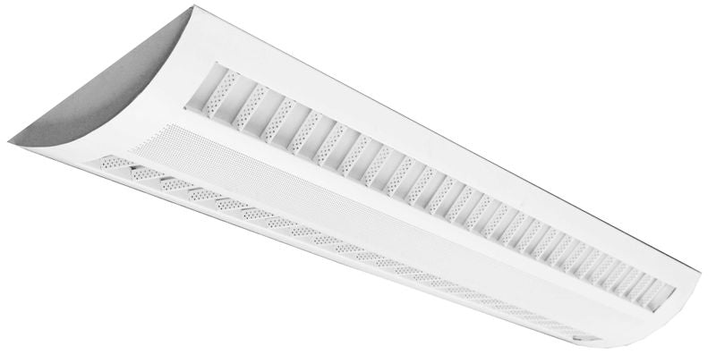 Westgate LED Suspended 2/3 Louver & Perf. Center Basket Light (Up/Down), Commercial Indoor Lighting, 40W/20W Or 60W, 4400 Lumens/2100 Lumens, 4000K, White Finish, 0~10V Dimmable