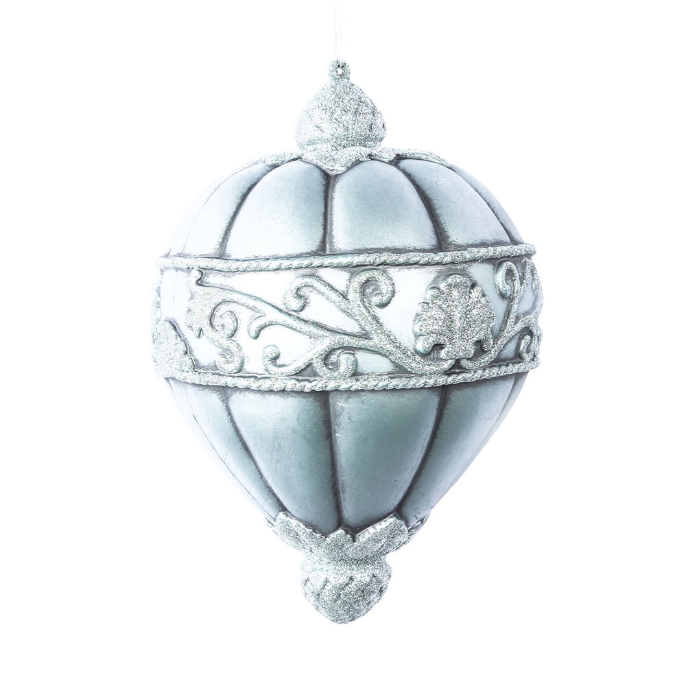 Vickerman 11" Limestone Antique Scroll Drop Christmas Ornament