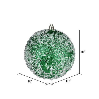 Vickerman 10" Green Glitter Hail Ball Ornament