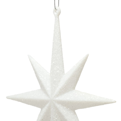 Vickerman 8" White Iridescent Glitter Bethlehem Star Christmas Ornament 4 per Box