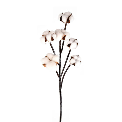 Vickerman 30" Artificial White Cotton Spray. Includes 3 sprays per pack.